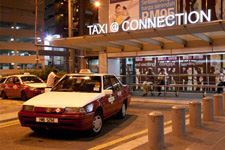 Taxi around closing time at the mall