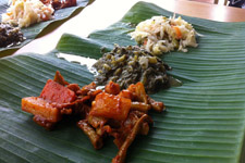 Indian dish on banana leaf Indian dish on banana leaf