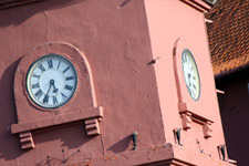 Malacca Christ Church Clock Tower closeup Malacca Christ Church Clock Tower closeup
