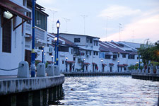 Malacca river cruise during sundown Malacca river cruise during sundown