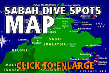 Map dive spots Sabah - Click to enlarge Map dive spots Sabah