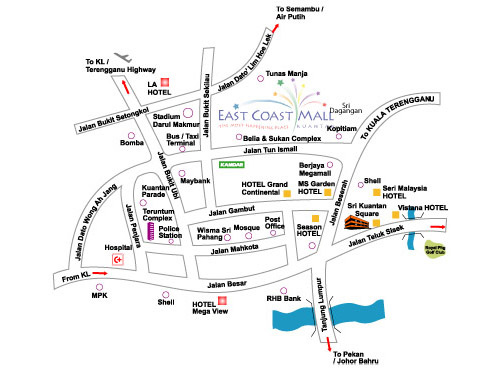 East Coast Mall Kuantan map East Coast Mall Kuantan map