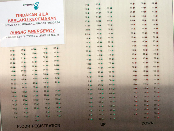 Petronas Twin Towers elevator