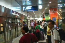KLIA Express train to KL Sentral boarding KLIA Express train to KL Sentral boarding