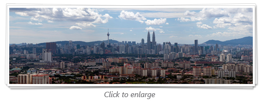 Kuala Lumpur Skyline from lookout Point