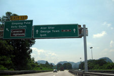 Sign on highway to Penang Island