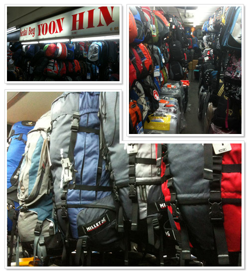 Madam Sia backpacks at Pertama Complex