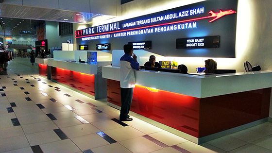 Taxi counter at Subang Airport