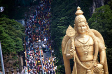 Huge golden statue at the Batu Caves