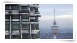 View on KL Tower from Petronas Twin Towers