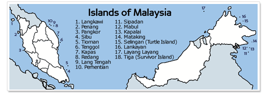 Map islands of Malaysia Map islands of Malaysia