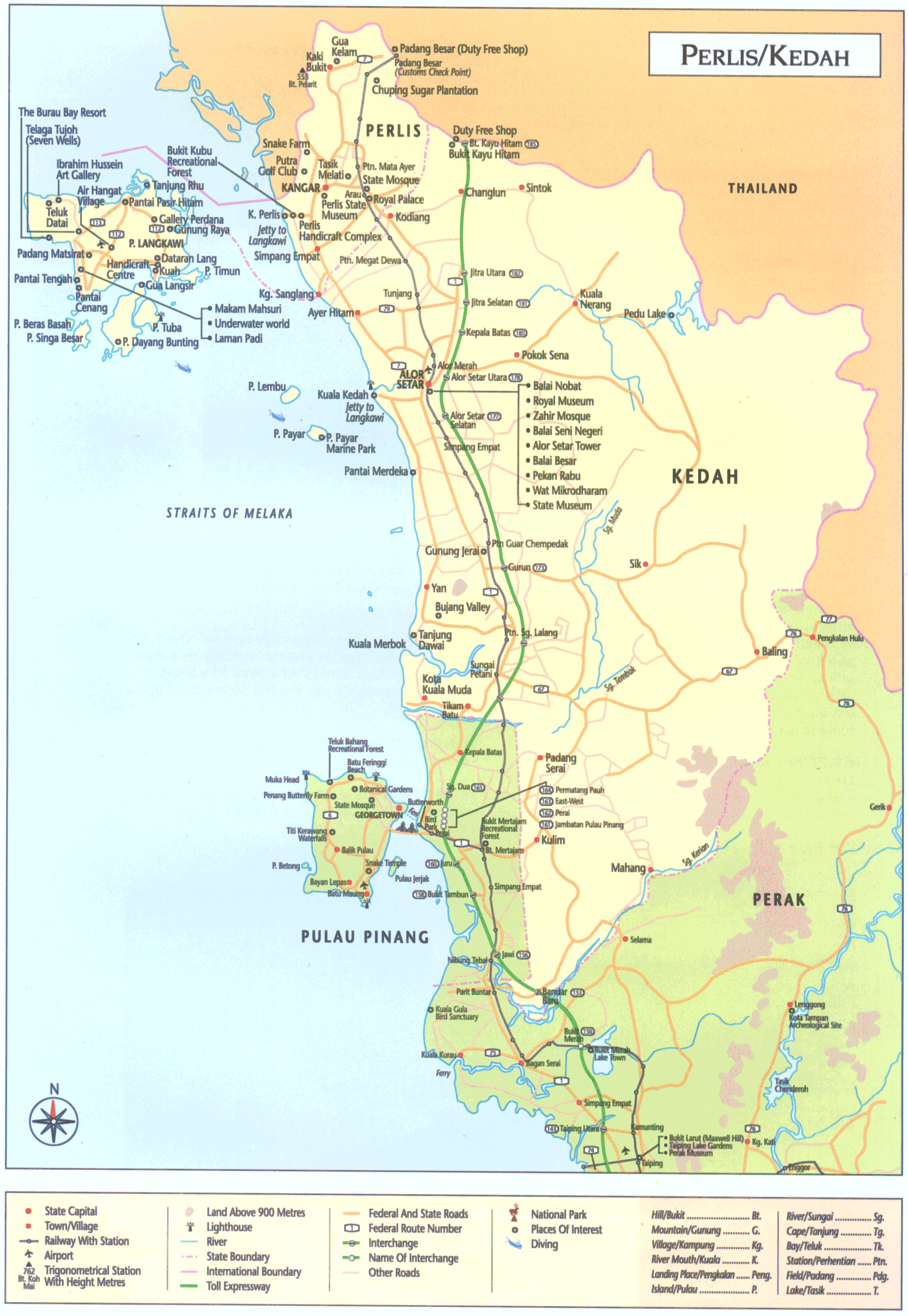 map state of perlis and kedah malaysia