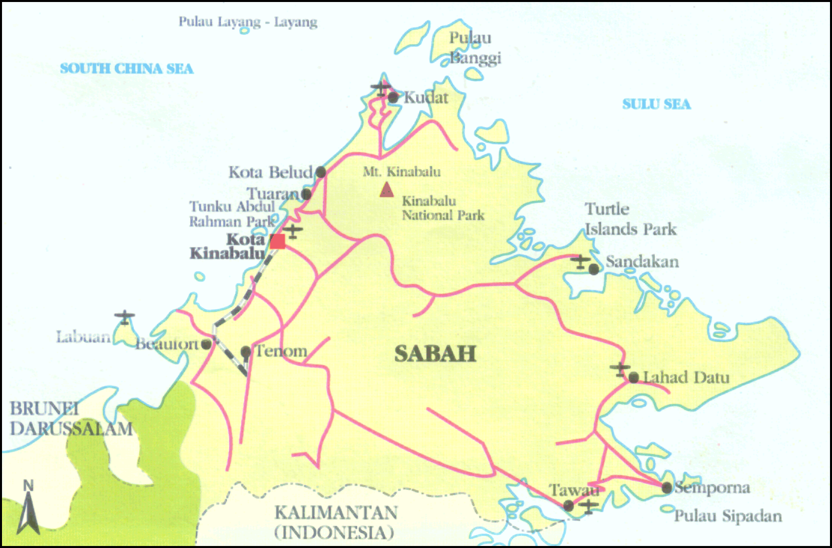 Sabah peta Pitas Map