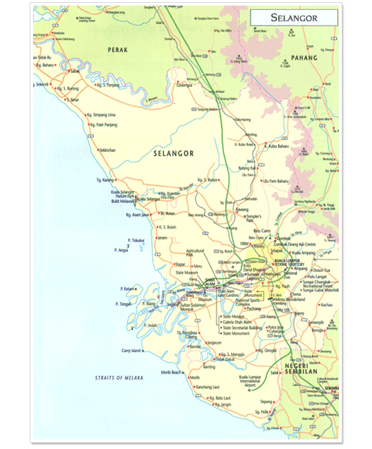 Map State Of Selangor Malaysia Wonderful Malaysia