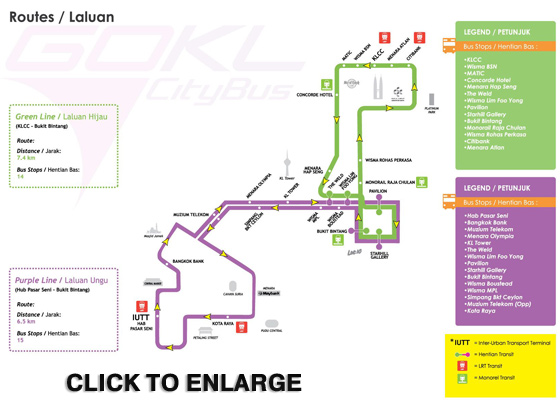 Map Free GO KL City Bus - Click to enlarge